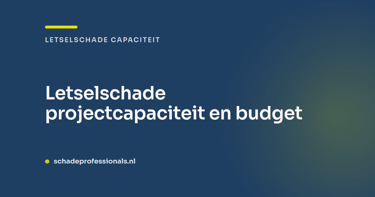 Letselschade projectcapaciteit en budget