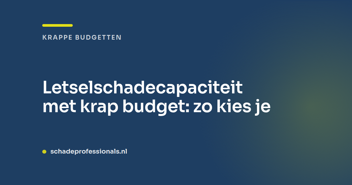 Letselschadecapaciteit met krap budget: zo kies je