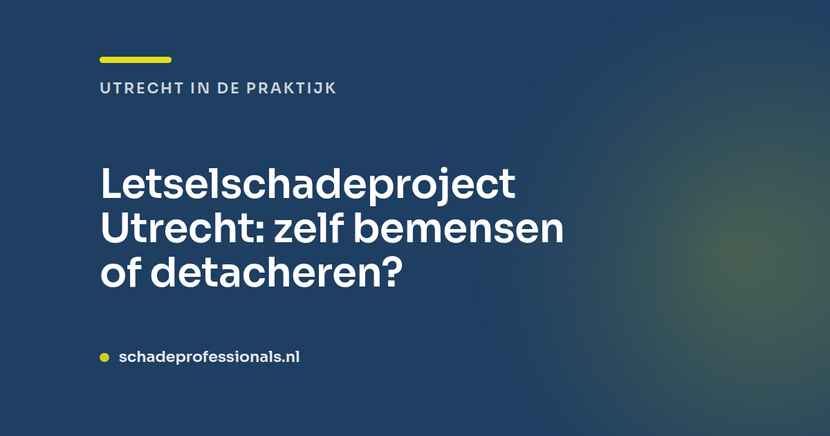Letselschadeproject Utrecht: bemensen of detacheren?