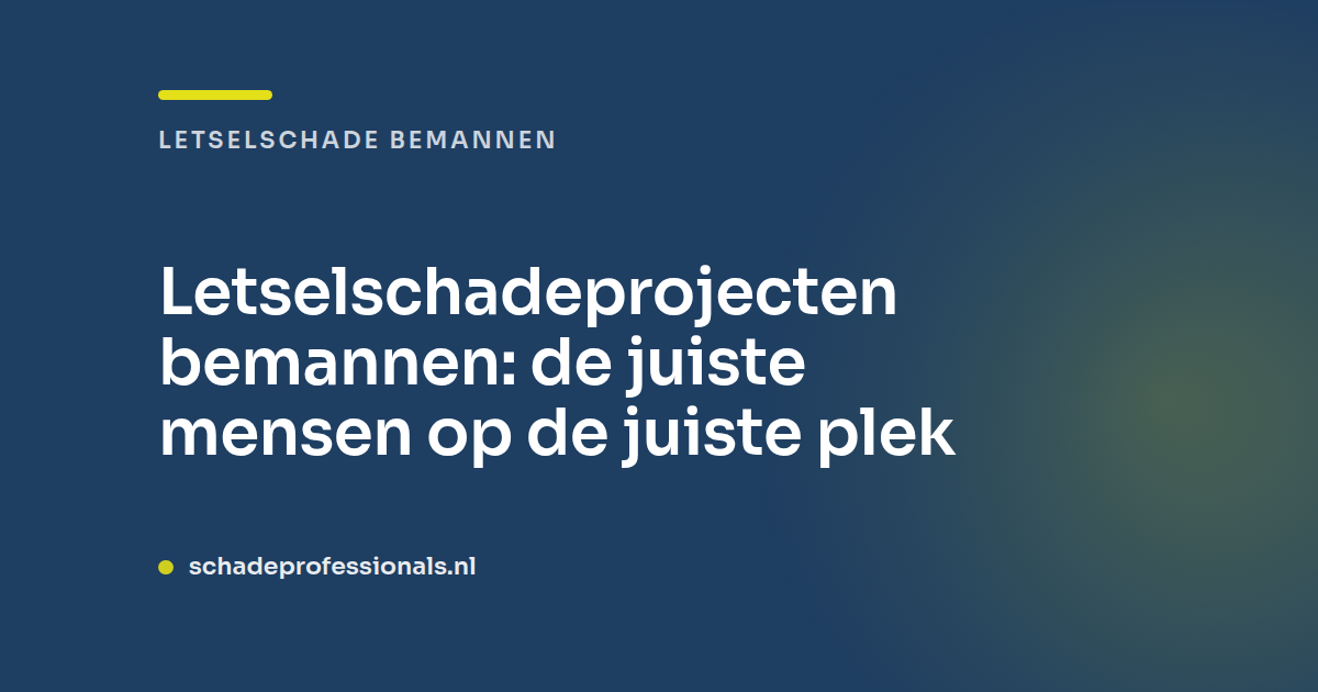 Letselschadeprojecten bemannen