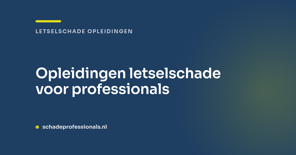 opleidingen letselschade voor professionals
