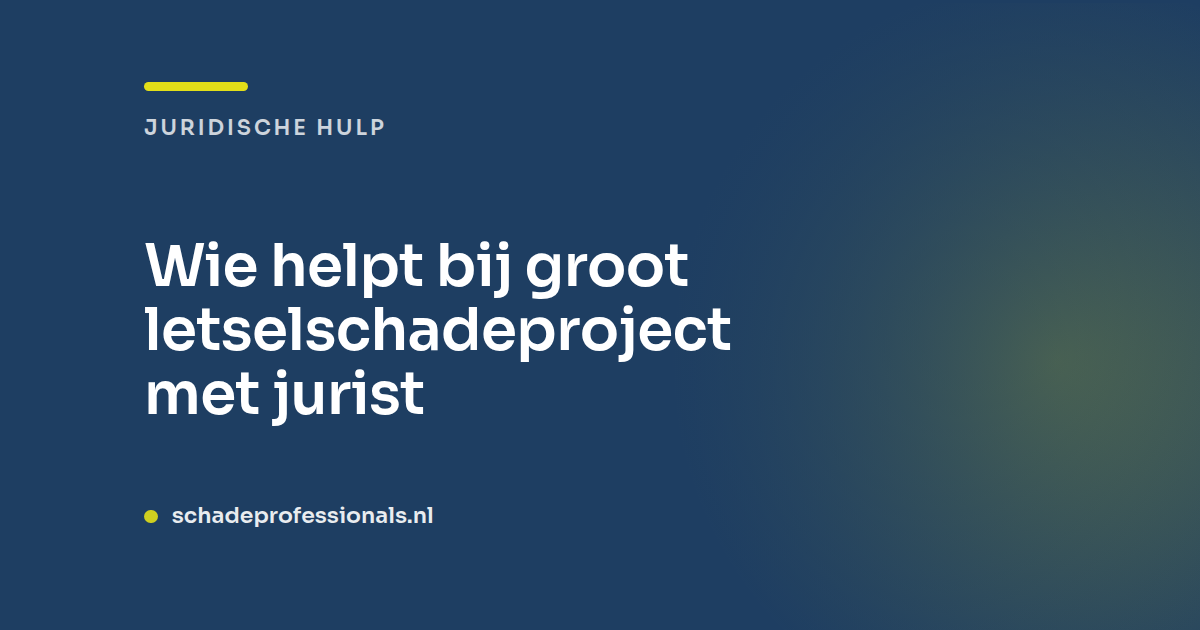 Wie helpt bij groot letselschadeproject met jurist?
