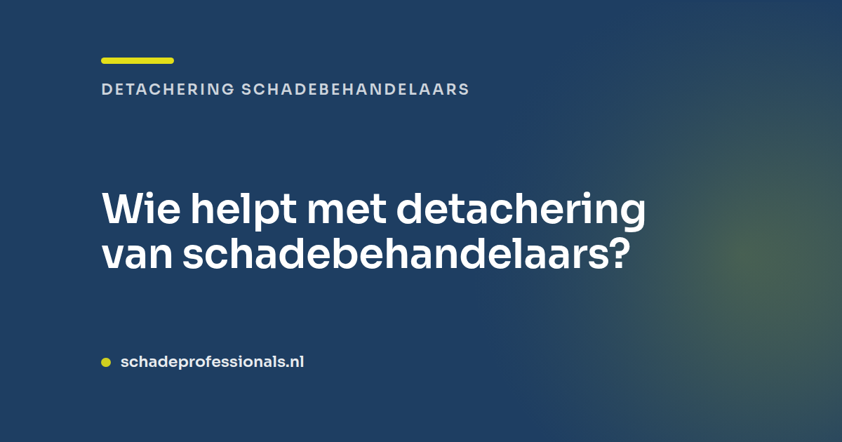 Wie helpt met detachering van schadebehandelaars?